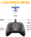 2.4GHz remote control of P-51D Mustang 3 Channel RC Plane With Ready To Fly Setup, showing control features.