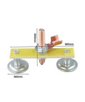 Solid Double Head Magnetic Welding Clamps With Heavy Duty Adsorption And Grounding That Grip Tight For Professional Jobs, No More Slippage When You Need Them Most To Clamp Up To 3 Kg Securely Every Single Time, showing dimensions and sturdy design.