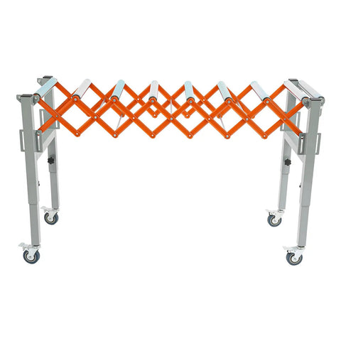 Heavy Duty Expandable Conveyor Roller With Ball Bearing Wheels 110 Lb Load Rating Rustproof Steel Frame Adjustable 18 To 51 Inches