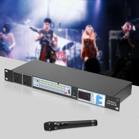 Hella Reliable 10 Outlet Power Sequencer Conditioner With 2000 Watt Surge Protection For Pro Audio Studios And Home Theater Digital Voltmeter Display Plus Quick Charge USB Ports Built Tough To Eliminate Gear Killers with LCD display and connections