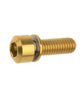 Titanium Alloy M6x16 18 20 25 30 35mm Hex Head Bike Stem Bolts With Washer For MTB And Road Bikes, Grade 5 6AL4V Titanium, Gold Finish