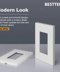 Matte White Screwless 1 Gang Switch Plate Decorator Cover For Light Switch Dimmer USB GFCI Receptacle Standard Size