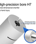 Beefy 6.35mm To 8mm Aluminum Rigid Shaft Coupling With Clamping On Set Screw, 20mm Diameter And 25mm Length, close-up.