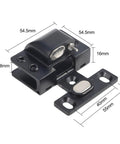 Boss Level Stainless Steel Hydraulic Glass Door Hinge Offering No Hassle U Shape Clip Installation And Smooth Operator Soft Close Action For Frameless Doors In Sleek Black with measurements shown.