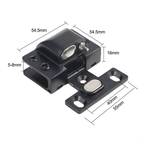 Boss Level Stainless Steel Hydraulic Glass Door Hinge Offering No Hassle U Shape Clip Installation And Smooth Operator Soft Close Action For Frameless Doors In Sleek Black with measurements shown.