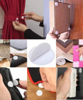 Collage of uses for Ten Pairs Anti Curling Carpet Tape Keeps Rugs In Place Non Slip Adhesive For Carpets Sofas And Sheets