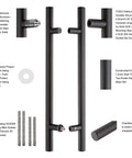 60 Inch Double Sided Push Pull Door Handle Built To Last Heavy Duty Stainless Steel Ladder Pull For Commercial Glass Wood Barn And Metal Doors Matte Black Finish 59.06 Inch Length 47.24 Inch Mount Spacing 2.05 Inch Standoff, paired view