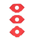 Heavy Duty Aluminum Alloy Radius Jig Router Templates 3 Piece Pack with T10 T15 T20 T25 T30 T35 guides stacked in red.