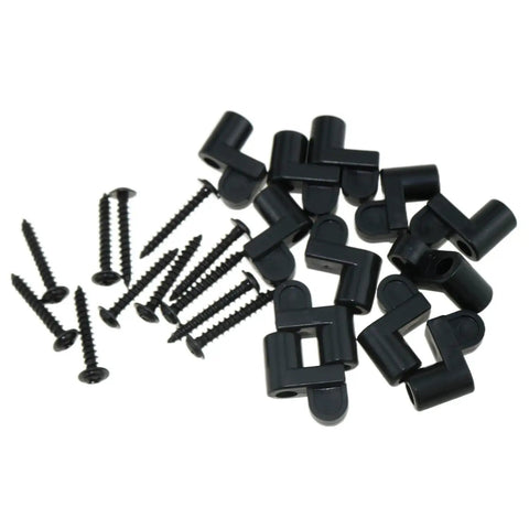 7/16 Inch Screen Clips 12 Pack for Storm Windows and Storm Doors, Glass Retaining Clips and Screen Fasteners shown with screws