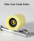 4 Pack Slide Gate Guide Rollers For Sliding Doors Gate Roller Guides With Beefy Nylon Bodies and components on display