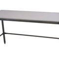 Heavy Duty Commercial Work Table With Reversible White Poly Top 24 By 60 Inches, stainless steel frame, kitchen prep table view.