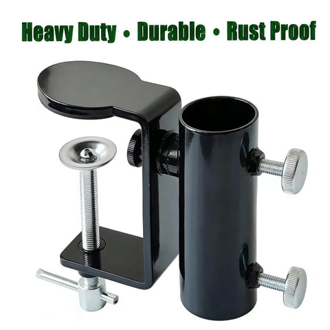 Heavy Duty Steel Umbrella Clamp That Attaches Anywhere A Deck Rail Or Boat Rail 360 Degree Rotatable Umbrella Holder