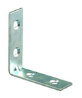 Angle Corner Bracket 2 Inch Steel Construction Zinc Plated 4 Hole Flush Screw Holes for Flat Head Screws