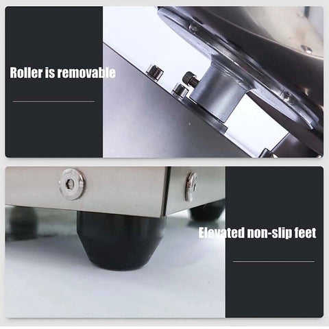 Commercial Electric Sugar Coating Machine For Candy And Chocolate Polishing Adjustable Speed showing removable roller and non-slip feet.