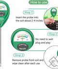 Instructional guide for Soil Moisture Meter For Houseplants And Pots Quick Watering Guide Easy Plant Care Tool With Probe Green Moisture Sensor.