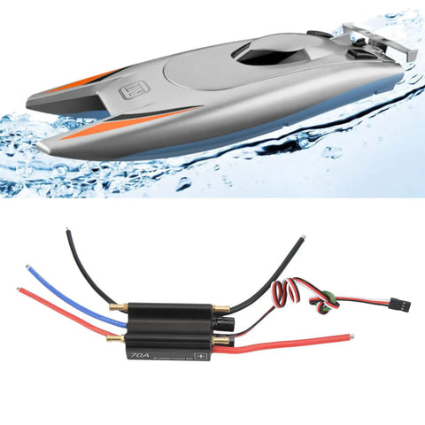 RC boat with 70A Waterproof Brushless ESC With Built In BEC Aluminum Alloy Body Black Finish Snappy Throttle Response