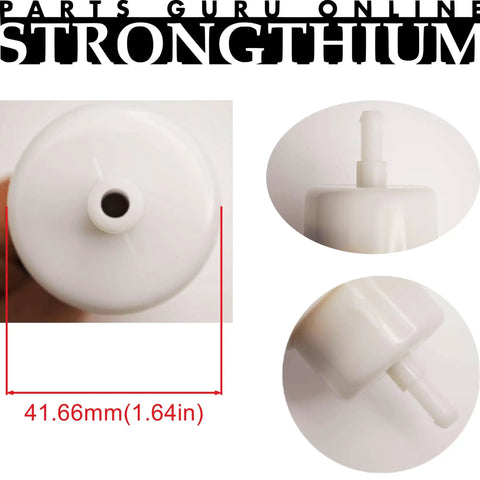 Inline Fuel Filter Replacement 49019-0031 component with dimensions 41.66mm shown from multiple angles