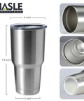 Hardcore 30oz Stainless Steel Tumbler Featuring Double Wall Vacuum Insulation That Keeps Your Drink Frosty Or Piping Hot Through Any Hustle A Tough Grab And Go Travel Coffee Mug Built To Handle Daily Grind With Matte Finish, shown with dimensions.
