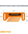 Heavy Hitter Miter Slot Hardware Kit With Rock Solid Five Star Knobs And Dual Aluminum Star Bars, 7.5x2.1 inch orange featherboard.