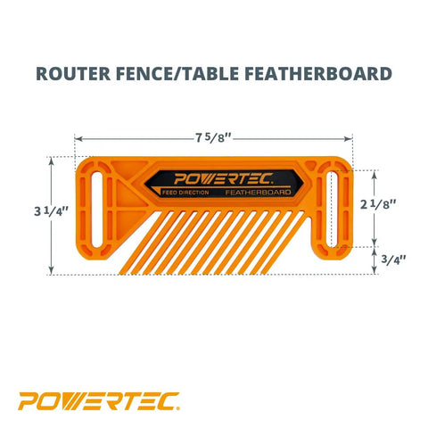 Heavy Hitter Miter Slot Hardware Kit With Rock Solid Five Star Knobs And Dual Aluminum Star Bars, 7.5x2.1 inch orange featherboard.