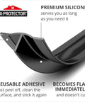 Close-up of Premium Silicone Stove Gap Cover, black, 50x1 inch with self-adhesive, highlighting flexibility and flatness.