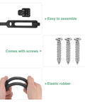 Two Pack T Handle Rubber Flexible Draw Latches With Screws 7.9 Inch Hasp Style Hood Latches with screws and elastic rubber shown