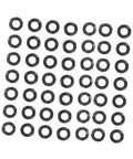500 Piece Spring Wave Washer Kit Compression Metal Washers For Screws And Bolts Assorted Sizes Heavy Duty Wave Springs For Thrust Loading Durable High Precision Washers For Mechanical Assemblies. black wave washers arranged in rows
