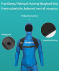 Lightweight Neoprene Scuba Diving Weight Vest With Six Drop Pockets for spearfishing and freediving, shown on mannequin.