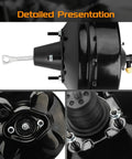 Solid Heavy Duty Vacuum Power Brake Booster Straight Up Direct Bolt On Replacement For Chevy GMC Cadillac 1999 To 2002, detailed view of unit.