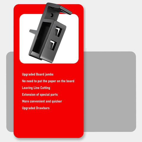 Close-up of Woodworking Cabinet Installation ABS Plate Filler Scribing Jigs for furniture assembly, showing durable ABS plastic.