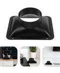 SOIMISS Plastic Easy Install Adapter With Square Bottom Vent For Dust Collection And HVAC Exhaust Systems, black plastic duct connector.