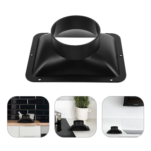 SOIMISS Plastic Easy Install Adapter With Square Bottom Vent For Dust Collection And HVAC Exhaust Systems, black plastic duct connector.