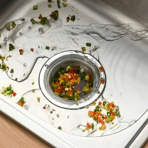 Ditch the Plumbing Headache Forever with This Tough Stainless Steel Sink Strainer Mesh Drain Catcher Filter Screen traps hair food crumbs and bathtub gunk while keeping things moving smooth in a sink.