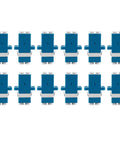 12-pack LC to LC duplex singlemode fiber optic coupler adapters with blue zirconia ceramic ferrules, low insertion loss, high precision.
