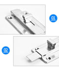 Sturdy Stainless Sliding Barrel Bolt Lock for Cabinets, Gates, and Outdoor Enclosures; Double-Ended Latch, Weatherproof, bottom view