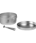 Camping Cook Set With 1.5L Saucepan, 7 Inch Fry Pan, And Detachable Handle, Ultralight Aluminum Outdoor Kitchen Kit For Backpacking