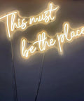 Large 43.7x8 Inch Neon Sign LED Wall Decor for Wedding Bar Office Cafe Party, bright "This must be the place" glow
