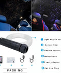 Mini 6W RGBW Fiber Optic Starlight Headliner Kit For Car And Home Ceiling Decor With 450 Strands On 13.1 Feet 18 LED Pure White Meteor Shooting Star Sound Activated Remote App Control, showing packaging and components