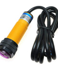 Infrared Photoelectric Sensor Switch DC 6 to 36V Three Wire NPN Normally Open with 7 to 30 cm Sensing, cable coiled
