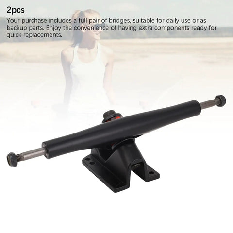 7 Inch Bridge Skateboard Bracket Pair For Dancing Longboards displayed, featuring beefy aluminum alloy long trucks