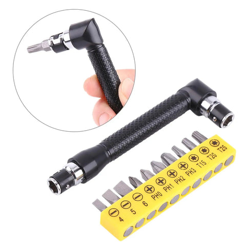Beefy L Shape 1/4 Inch Hex Socket Wrench Set With Double Head And 10 Bits Heavy Duty Iron Hand Tool with bits displayed