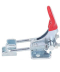 Heavy Duty Toggle Latch Clamp With Adjustable Tension Clasp For Woodworking And Cabinets Offers Insane 320KG Holding Capacity Made From Hot Rolled Steel In Sleek Red And Silver Color, side view