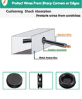 Rubber Grommet Kit 200 Pack With 7 Sizes For Firewall Holes And Cable Management in use on electric wire through metal box