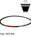 Top Shelf Industrial Rubber V Belt SPZ850 Drive Belt, 850 mm pitch length, solid rubber for power transmission.