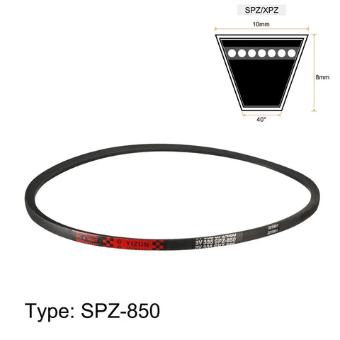 Top Shelf Industrial Rubber V Belt SPZ850 Drive Belt, 850 mm pitch length, solid rubber for power transmission.