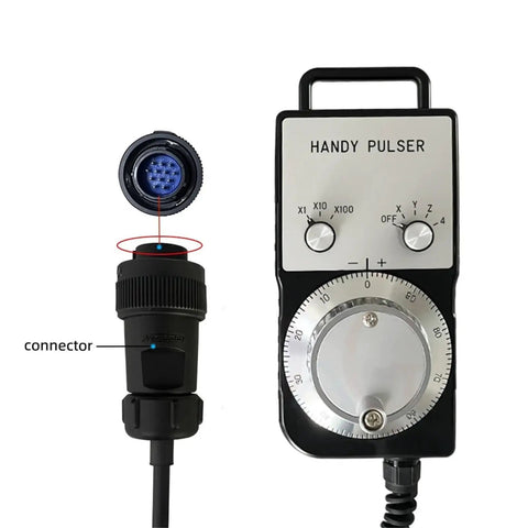 Get That CNC Machine Cranked With This Manual Pulse Generator Handwheel For Precise Axis Control And Smooth Operation On Your Industrial Setup. CNC handwheel with connector and wired panel unit for axis control