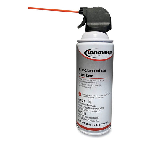 Compressed Air Duster 10 Oz Can With Removable Straw For Pinpoint Cleaning, Blasts Dust From Hard To Reach Corners, Ozone Safe And Moisture Free