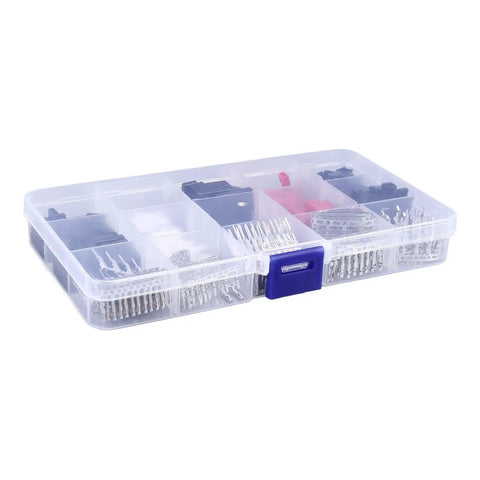 60 Piece RC Connector Kit With 2.54mm Male And Female Connectors ABS Terminals in clear plastic storage box