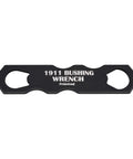 Multifunction 1911 Wrench Kit Aluminum Tool For Cleaning And Disassembly shown flat with cutouts on each end.