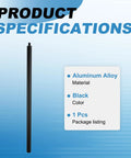 Rig Ready 12 Inch Aluminum Tripod Extension Rod With 1/4 20 Female To Male Thread Lightweight Camera Stabilizer Support Pole Accessory Mount For Dslr And Action Cam In Black specifications showing aluminum alloy material and size.